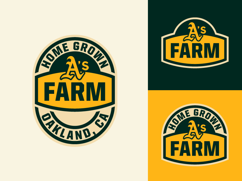 OAKLAND A'S FARM LOGO branding farm logo baseball