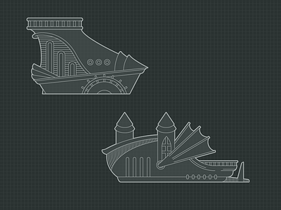 sketches of ships