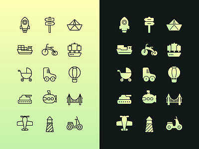 Icons for getting around fill free freebie iconography icons outline transportation
