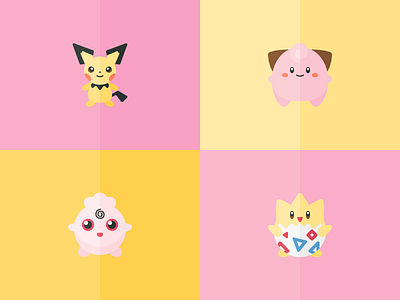 New Pokémon cleffa freebies game iconography icons igglybuff pichu pikachu pokémon togepi