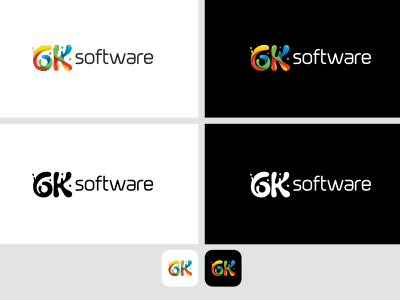 6K Software logo multicolor paint software