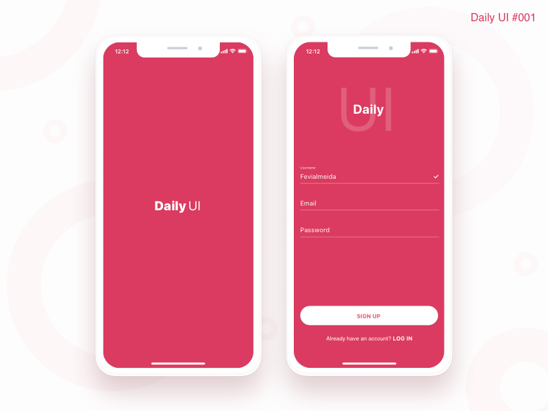 Sign Up Screen - #001 color inspiration form interface sign up screen design challenge ui daily login ui design daily ui