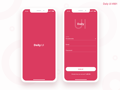 Sign Up Screen - #001 challenge color daily daily ui design form inspiration interface login sign up screen ui ui design