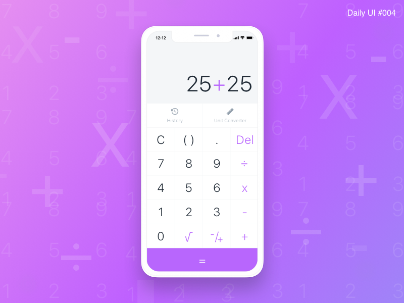 Calculator Design - #004 calculator interface inspiration identity flat design ui daily challenge purple art