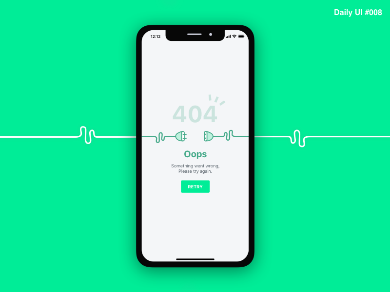 404 Page - #008 interaction empty interface inspiration identity flat design ui daily challenge green art