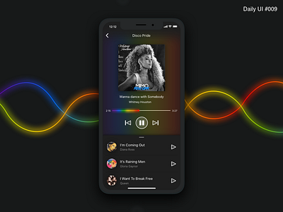 Music Player Design - #009 art challenge daily ui design gay identity inspiration interface music player pride ux