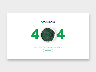 UI Desing 404 - Alimenta Algae app design designinpiration flat interface minimal ui uidesign ux web webdesign website