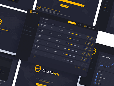 DollarVPN Software Full Design dark dark ui dark ux design graphic design installer program software ui uidesign uiux ux vpn