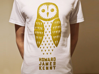 Golden Owl on white illustration t shirt