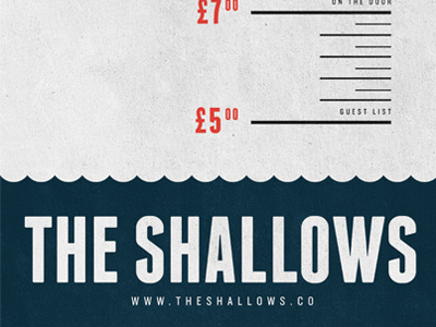 The Shallows gig poster design poster print texture typography