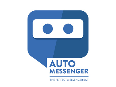 Auto Messenger blue branding bubble design designer logo messenger robot robots typo typography vector