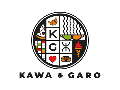 Kawa + Garo branding design designer food illustration logo restaurant typo vector