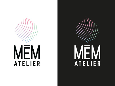 MEM Atelier black branding design designer gradient hair illustration line logo typo typography vector