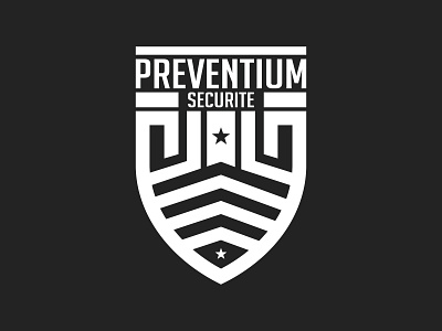 Preventium Securite black branding design designer logo security shield typo typography vector