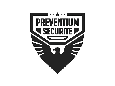 Preventium Securite V2 black branding design designer eagle logo security shield star typo typography vector