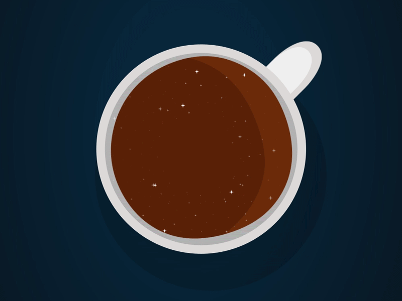 Coffee Space / Coffee Mai Rocket after effects animation coffee cup of coffee design flat flying rocket galaxy illustration motion art motion graphics planets space vector