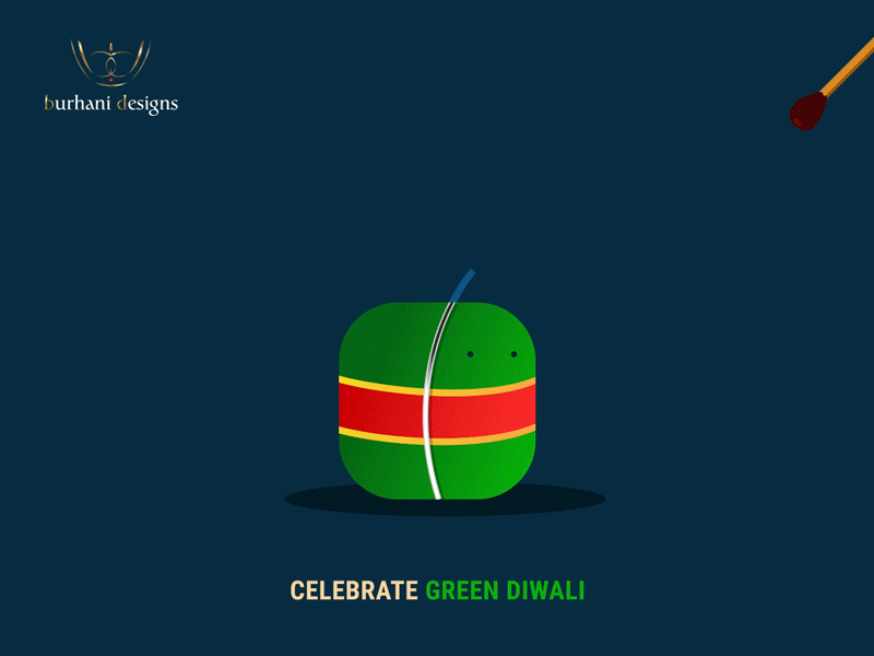 Diwali no Dhamaka after effects animation conceptual coolanimation coolart designersden diwali firecrackers globalwarming gogreen illustration motion graphics nature