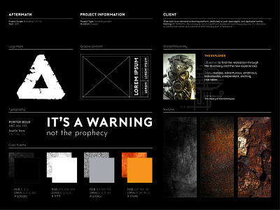 Aftermath - brand guidelines brand brand design brand guidelines brand identity brand manual brand personality brandbook branding dystopia identity design on demand post apocalypse sci fi sci fi brand science fiction streaming streaming platform style guide visual identity visual identity guidelines