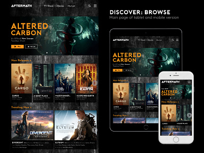 Aftermath - on-demand streaming platform UI/UX