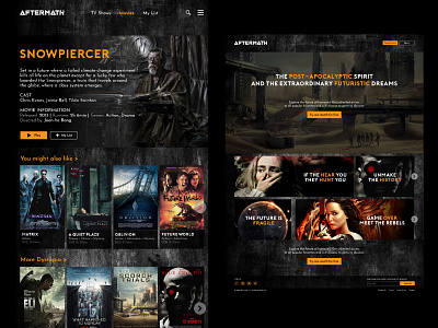 Aftermath - on-demand streaming platform UI/UX