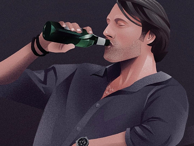 Mads Mikkelsen branding illustration