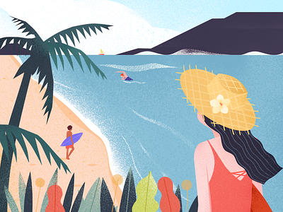 Hello Summer branding illustration summer