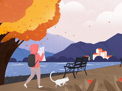 Autumn adventure branding illustration