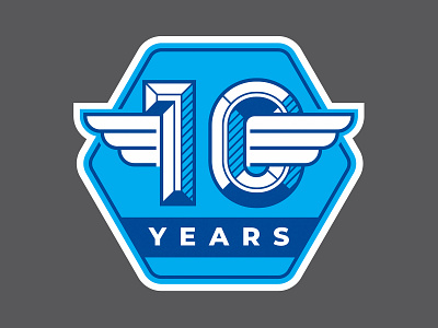10 Years - Aviation Logo 10 years anniversary aviation branding logo