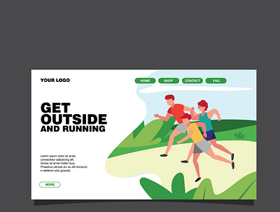 marathon landing page design digital illustration ilustration ui vector