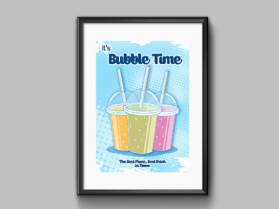 Bubble Time poster design vector