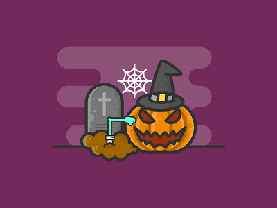 Happy Halloween adobe illustrator color dribbble flatdesign halloween inspiration logo orange pumpkin simple stroke vector