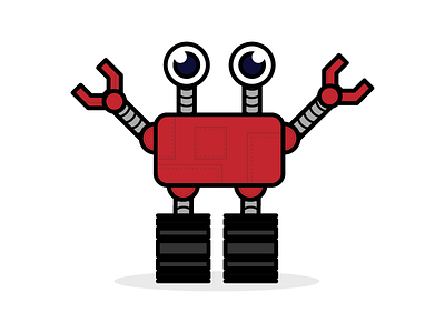 Redbot adobe illustrator color dribbble flatdesign inspiration logo red robot simple stroke vector