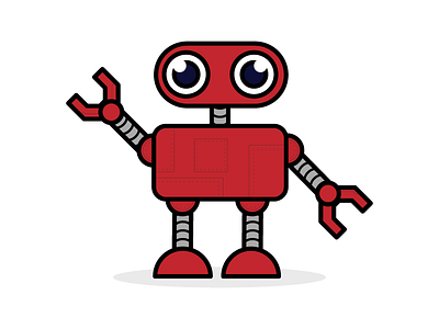 Redbot adobe illustrator color dribbble flatdesign inspiration logo red robot simple stroke vector