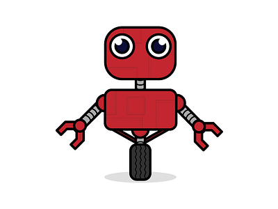 Redbot adobe illustrator color dribbble flatdesign inspiration logo red robot simple stroke vector