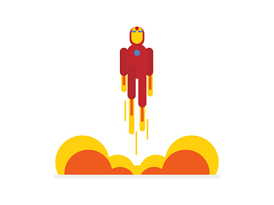 Iron Man adobe illustrator avenger color dribbble flatdesign inspiration logo red stroke superhero vector