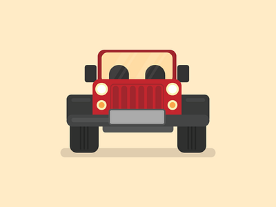 Wrangler adobe illustrator color dribbble flatdesign inspiration jeep logo offroad red stroke vector vehicle