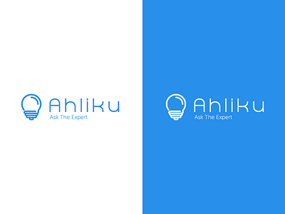 Ahliku Logo Project adobe illustrator blue bulb color dribbble flatdesign inspiration logo simple stroke typography vector