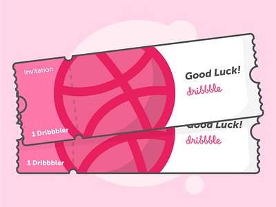 2 Dribbble Invitation come designer dribbble dribbbler flat invitation join pink ticket