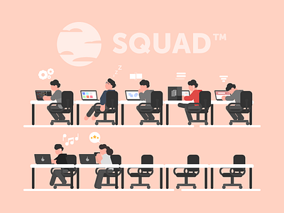 Squad developer experience focus music office squad team think work