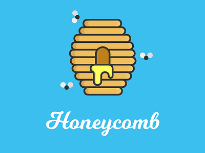 Honeycomb bee flat design honey honeycomb identity illustration line type typography vector wild