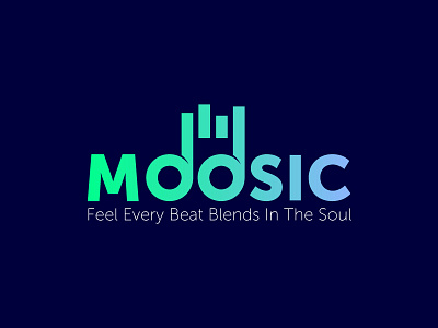 Moosic Logo application elegant gradient logo music simple web