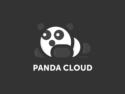 Panda Cloud Black animal business card card cloud elegant logo memorable panda simple