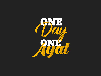 One Day One Ayat brush color gradient grain simple type typogaphy yellow