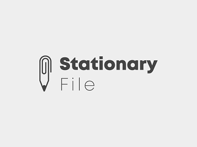 File Stationary Logo file icon logo monochrome office paperclip pen pencil simple stationary