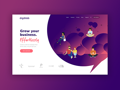 Digiblab gradient graphic design illustration typography ui ux web design