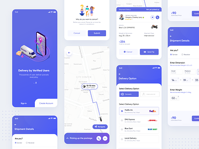 Parcel Delivery App analytics app booking clean concept design courier delivery app freebies illustration minimal mobile app parcel shipping tracking app ui uidesign uiux user experience user interface ux