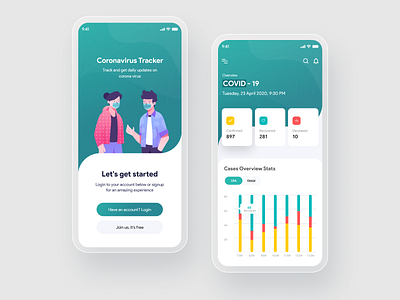 Covid_Mobile App UI 2020 trend app ui card ui clean clean ui concept design corona covid 19 illustraion minimal minimalist mobile ui product design trendy typography ui design uiux user experience user interface