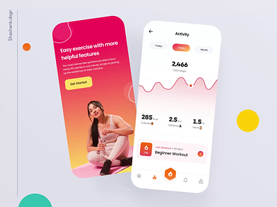 Health & Workout App 🔥 - Mobile UI chart concept design dashboard exercise fitness fitness app fitness tracker gym interaction minimal mobile ui product design running tracker ui ux workout app