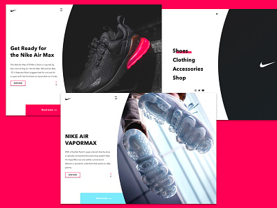 Nike product page UX/UI Design concept minimalism visual thinking web design uxui