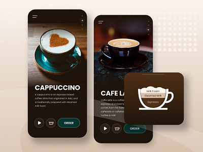 Coffee Mobile Application app design ui